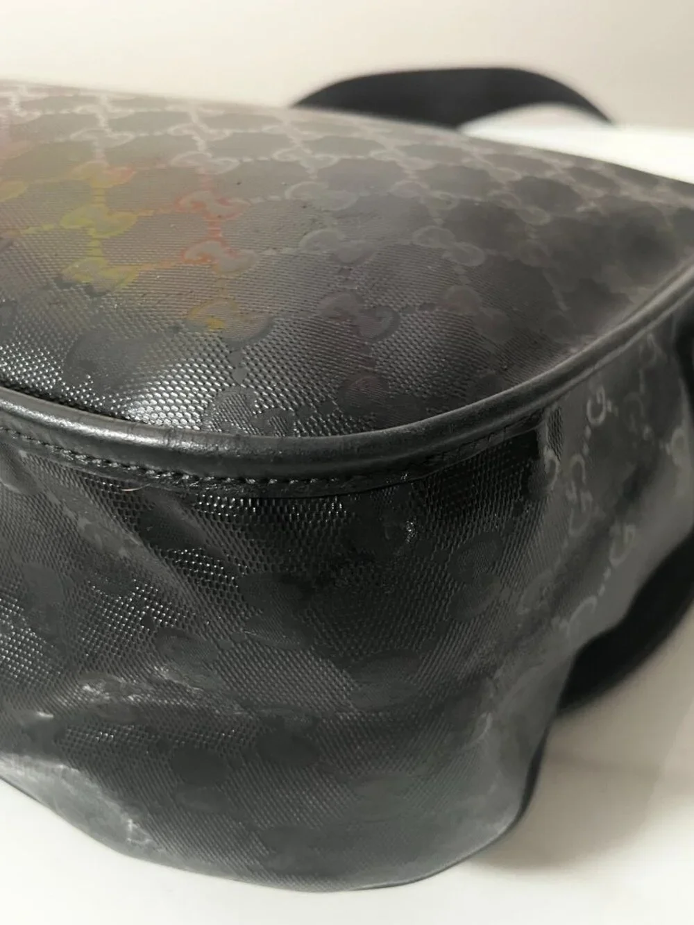Gucci GG Imprime Monogram Double Buckle Flap Messenger Bag